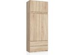 Akord Armadio Alto 2 Ante 2 Cassetti Rovere Sonoma 90X51X234 Cm