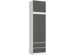 Akord Armadio Con Modulo Superiore 2 Ante 2 Cassetti Bianco/Grigio Grafite 60X51X234 Cm