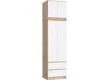 Akord Armadio Con Sopralzo 2 Ante 2 Cassetti Rovere Sonoma/Bianco 60X51X234