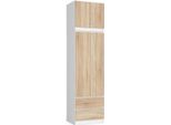 Akord Armadio Con Modulo Superiore 2 Ante 2 Cassetti Bianco/Rovere Sonoma 60X51X234 Cm