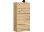 Akord Credenza 5 Cassetti Rovere Artigianale 60X40X121 Cm
