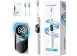 Meriden Smart+ White - Spazzolino Elettrico Sonico Con 5 Modalità, Led, 84.000 Movimenti Sonori, Multilingue, Di Lunga Durata, Con Batteria Di Lunga Durata.