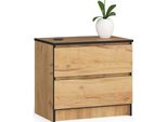 Comò K60 2 Cassetti In Legno Di Rovere DąB Craft Artigianale