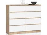 Akord Cassettiera Rovere Sonoma/Bianco 120X40X99 Cm