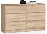 Akord Credenza 6 Cassetti Rovere Sonoma 120X40X77 Cm