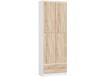 Akord Libreria Con Ante Bianco/Rovere Sonoma 60X35X180 Cm