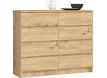 Akord Cassettiera Con Cassetti Artigianali In Rovere 120X40X99 Cm