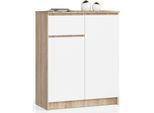 Akord Mobile 2 Ante 1 Cassetto Rovere Sonoma Bianco 80X40X99 Cm
