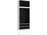 Akord Sopralzo Per Armadio 2 Ante 2 Cassetti Bianco E Nero Lucido 90X51X234 Cm