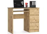 Scrivania A-6 Clp In Rovere Artisan Destra Con Ripiano Estraibile E 3 Cassetti