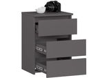 Comodino CL3 Grafite 40 Cm Con 3 Cassetti Design Elegante E Durevole