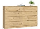 Akord Cassettiera 8 Cassetti In Rovere Realizzata A Mano 160X40X99 Cm