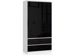 Akord Armadio Bianco/Nero Lucido 90X51X180 Cm
