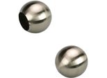 Gardinenstangen-EndstüCk Liedeco "Ball", Silber (Edelstahlfarben), L:2,5Cm Ø:1,6Cm, GardinenstangenendstüCke, Gardinenstangen-EndstüCk, FüR Gardinenstangen Ø 16 Mm