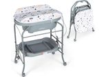 Fasciatoio Costway Con Vasca Da Bagno, Fasciatoio Portatile Con Copertura In Pvc, Vasca Da Bagno, Vano Portaoggetti, Fasciatoio Pieghevole Con 4 Ruote Universali Per Neonati E Bambini, Grigio