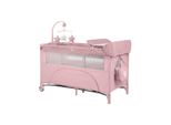 Kikka boo Reisebett Nighty Night, 2 Ebenen, Spielbogen, 2 Räder, Wickelauflage pink