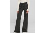 DáMské Kalhoty Urban Classics Ladies Vintage Flared Denim Pants Black Washed - 32