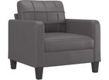 Vidaxl Poltrona Grigia 60 Cm In Pelle Finta