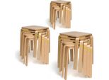 15X Sgabello Erzi 45 In Legno Sagomato, Impilabile