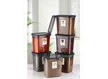 Hermia Concept, BNMPEGYAR06-20, Set Di Contenitori (6 Pezzi), 100 % Plastica, Antracite, 16 X 11,5 X 16,5 Cm