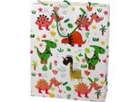 Sacchetto Regalo In Carta Palme Colorate Di Dinosauri 32 Cm X 26 Cm X 10 Cm