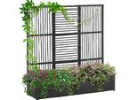 Outsunny Letto Rialzato In Polyrattan Con Traliccio, Fioriera Per Giardino Nero