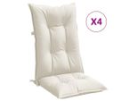 Vidaxl Cuscini Per Schienale Alto 4 Pz. Tessuto Melange Crema 120X50X7 Cm