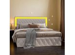 Letto Imbottito Fortuna Lai 140X200Cm Letto Matrimoniale Contenitore Con Testata Regolabile In Altezza, Con Illuminazione Led E Rete A Doghe, Velluto, Beige