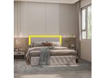 Letto Imbottito Fortuna Lai 140X200Cm, Letto Matrimoniale Contenitore Con Testata Regolabile In Altezza, Illuminazione Led E Rete A Doghe, Velluto, Beige