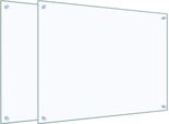 Vidaxl Alzatina Da Cucina 2 Pz. Vetro Temperato Trasparente 80X60 Cm