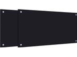 Vidaxl Alzatina Da Cucina 2 Pezzi Nero 80X40 Cm Vetro Temperato