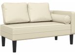 Vidaxl Chaise Longue Con Cuscino In Ecopelle Crema