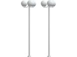 Vidaxl Luci Da Sentiero 2 Pezzi Argento 215 Cm Acciaio Inox