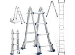 Hengda Scala Multiuso 4X4 In Alluminio Scala Multifunzionale Scala Telescopica 402Cm Argento Fino A 150Kg