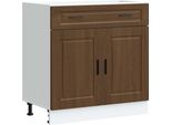 Vidaxl Base Da Cucina Porto Brown In Materiale A Base Di Legno Effetto Rovere
