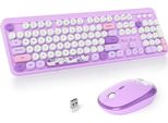 Combinazione Di Tastiera E Mouse Senza Fili, Tastiera Retro Della Macchina Da Scrivere, Tastiera Rotonda A 2,4 Ghz Con Tastierino Numerico, 104 Tasti Ergonomici