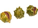 Set Decorativo In Ceramica Di Castagne 6 Cm - Verde-Giallo - Decorazione Da Tavola Autunnale, PK6 Pezzi