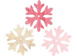 Fiocchi Di Neve In Legno Rosa Naturale 72 Pezzi Decorazioni Natalizie, 72 Pezzi
