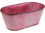 Vaso In Metallo Con Decorazione Autunnale Rosso Vino L38Cm H15Cm, Fioriera Con Decorazione Di Foglie D'acero, Vaso Rustico In Zinco Per Piante Artificiali