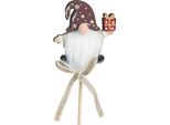 Spine Floreali Gnomo Di Natale In Legno 6X7Cm Set Di 12 - Decorazione Festosa Per La Tavola E Le Piante