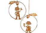 Appendino Decorativo Aspetto Ruggine Decorazione Autunnale Anelli In Metallo Ø13Cm Set Di 4 Bambini Vintage