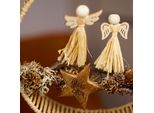 Decorazione Dell'avvento Angeli Fiore Tappi Natale Set 12 Pezzi Decorazione Da Tavola Rustica