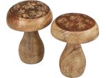 Funghi In Legno Decorazione Naturale Decorazione Autunnale Funghi In Legno Ø10Cm H12Cm 2Pz Decorazione Da Tavolo Rustica