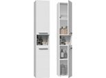 Armadietto Alto Da Bagno Con Scaffale Atso - Bianco Opaco