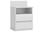 Comodino Con Cassetti E Scaffale Taavi - Bianco