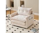 Abrihome Poltrona Reclinabile Con Braccioli, Poltrona Girevole A 360°, Divano Singolo Per Soggiorno, Camera Da Letto, Beige