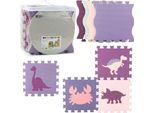 Morbido Puzzle Educativo In Schiuma Eva Rosa Viola 25 Pezzi