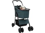 Vidaxl Carrello Pieghevole Per Animali Domestici Verde 81 X 47 X 99 Cm Poliestere