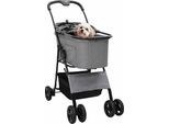 Vidaxl Carrello Pieghevole Per Animali Domestici Grigio 81 X 47 X 99 Cm Poliestere