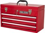 Cassetta Degli Attrezzi In Metallo Da 20,3 Pollici Con Cassetti, Cassetta Degli Attrezzi Portatile In Acciaio Metallico (Rosso, 3 Cassetti)